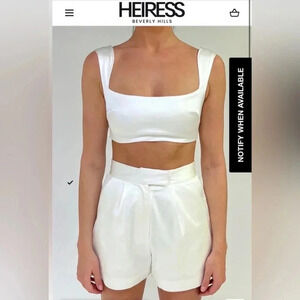 Heiress Beverly Hills White Satin Shorts